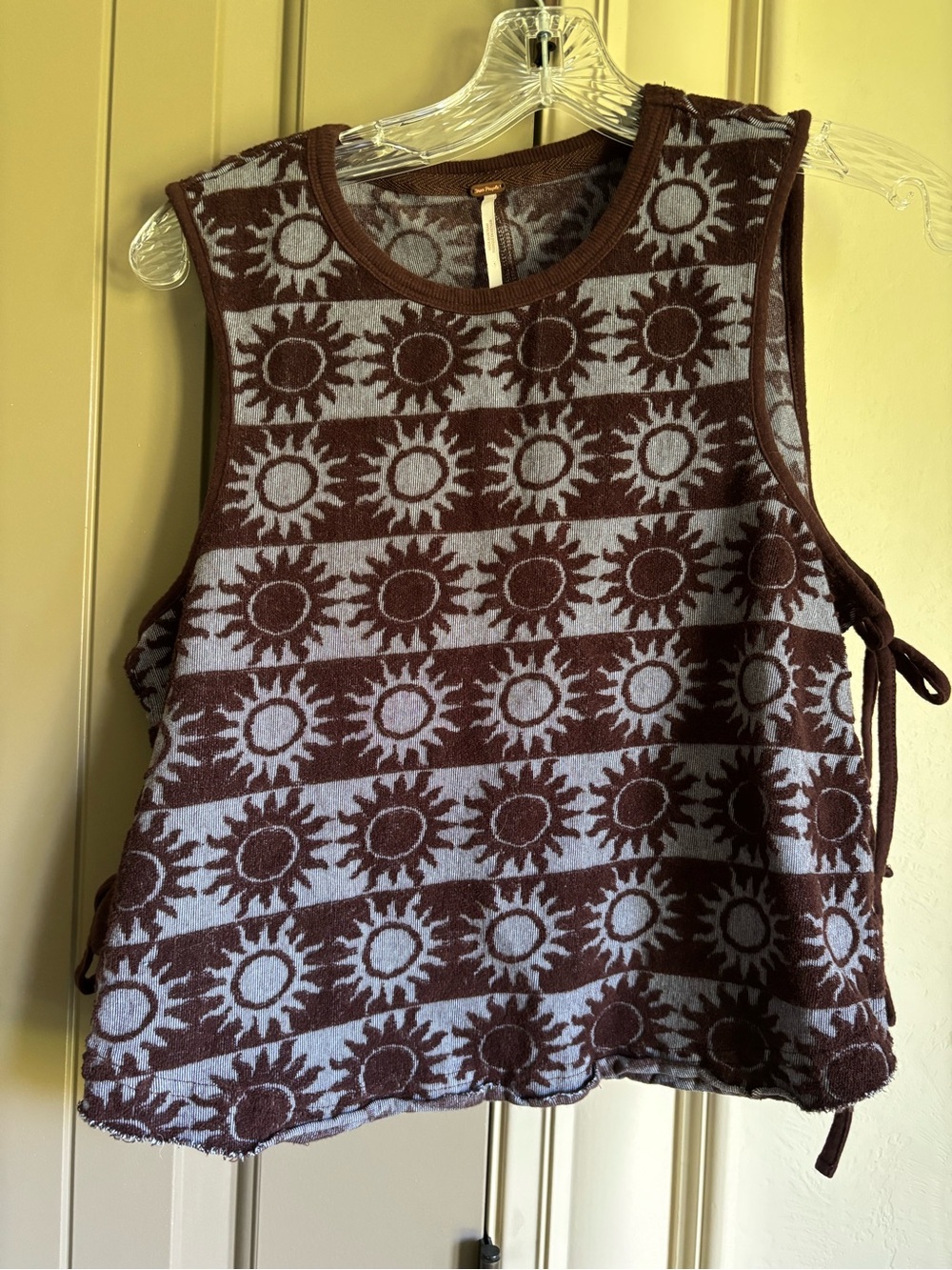 Free People Sun Pattern beach Terry Tank Top - Brown & Light Blue